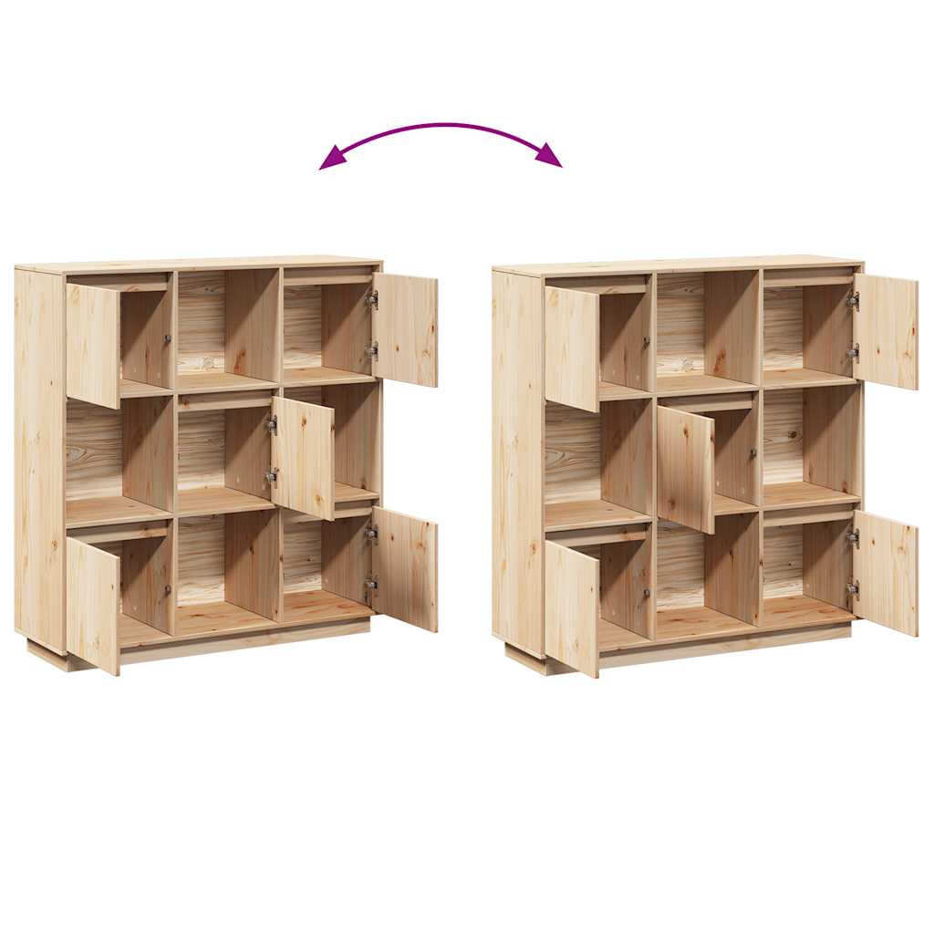 Reol 110,5x35x117 cm massivt fyrretræ - naturfarvet, 1 - number 10.