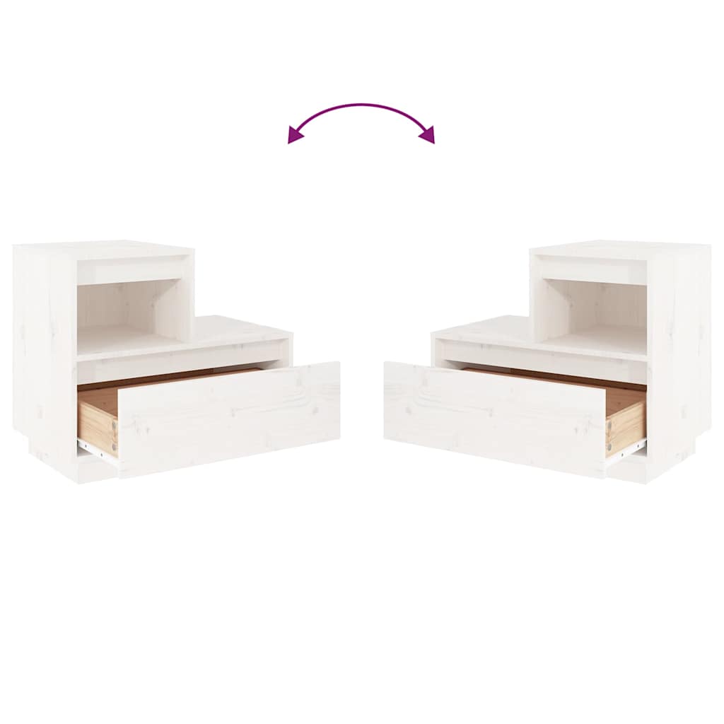 Noćni ormarić 60x34x51 cm puni bor - bijeli, 1 - number 8.