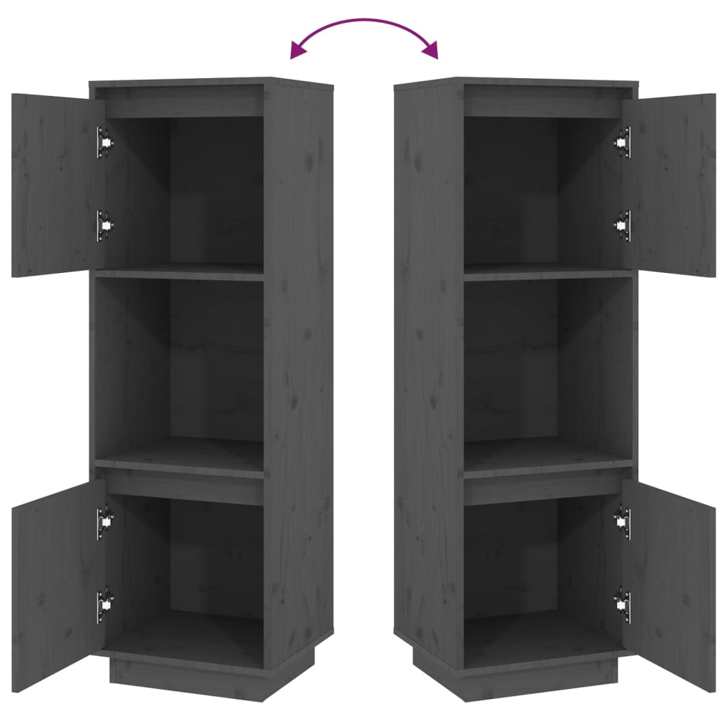 Højskab 38x35x117 cm massivt fyrretræ - grå, 1 - number 7.