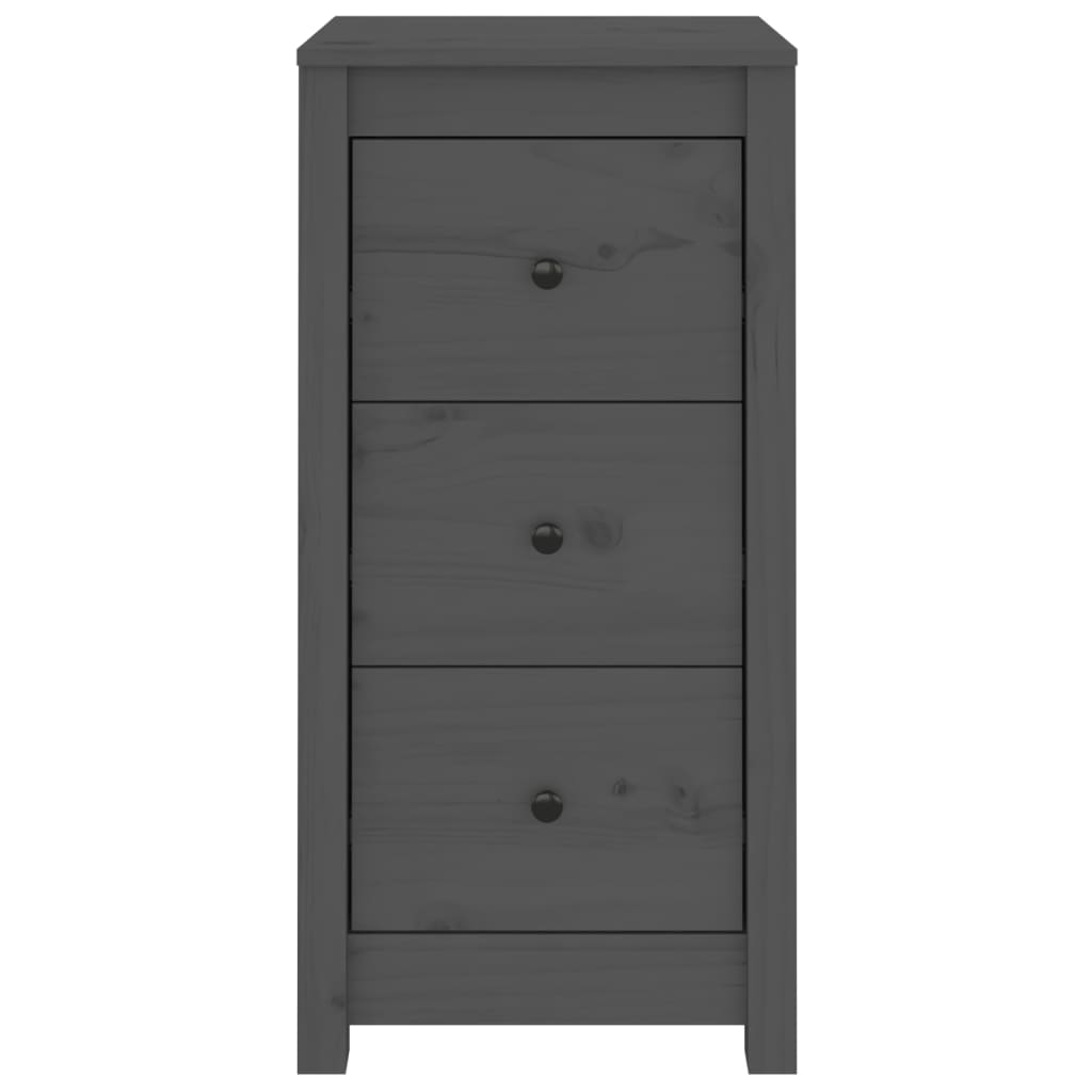 Gutter par. 40x35x80 cm solid furu - grå, 2, skap med 3 skuffer - number 5.