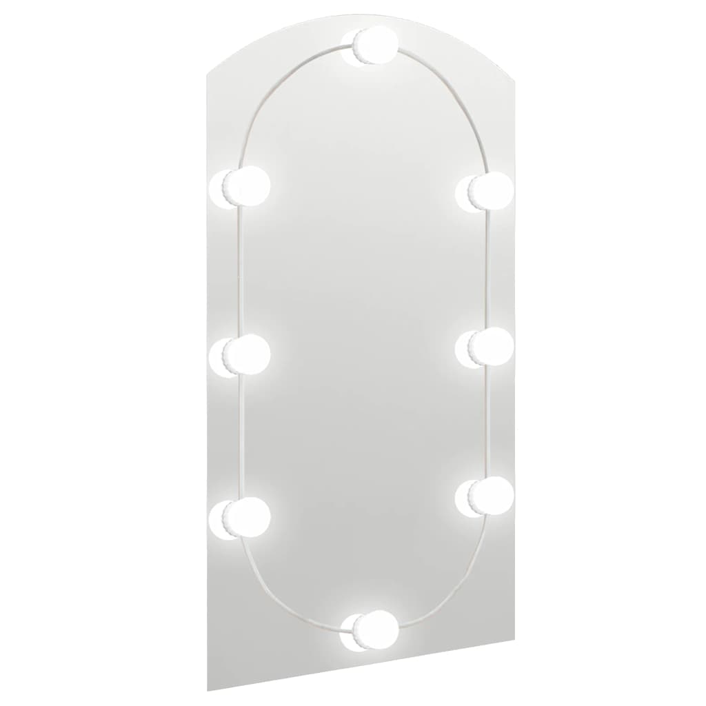Miroir avec lampes led glass - 90 x 45 cm, 1, avec led, courbe - number 2.