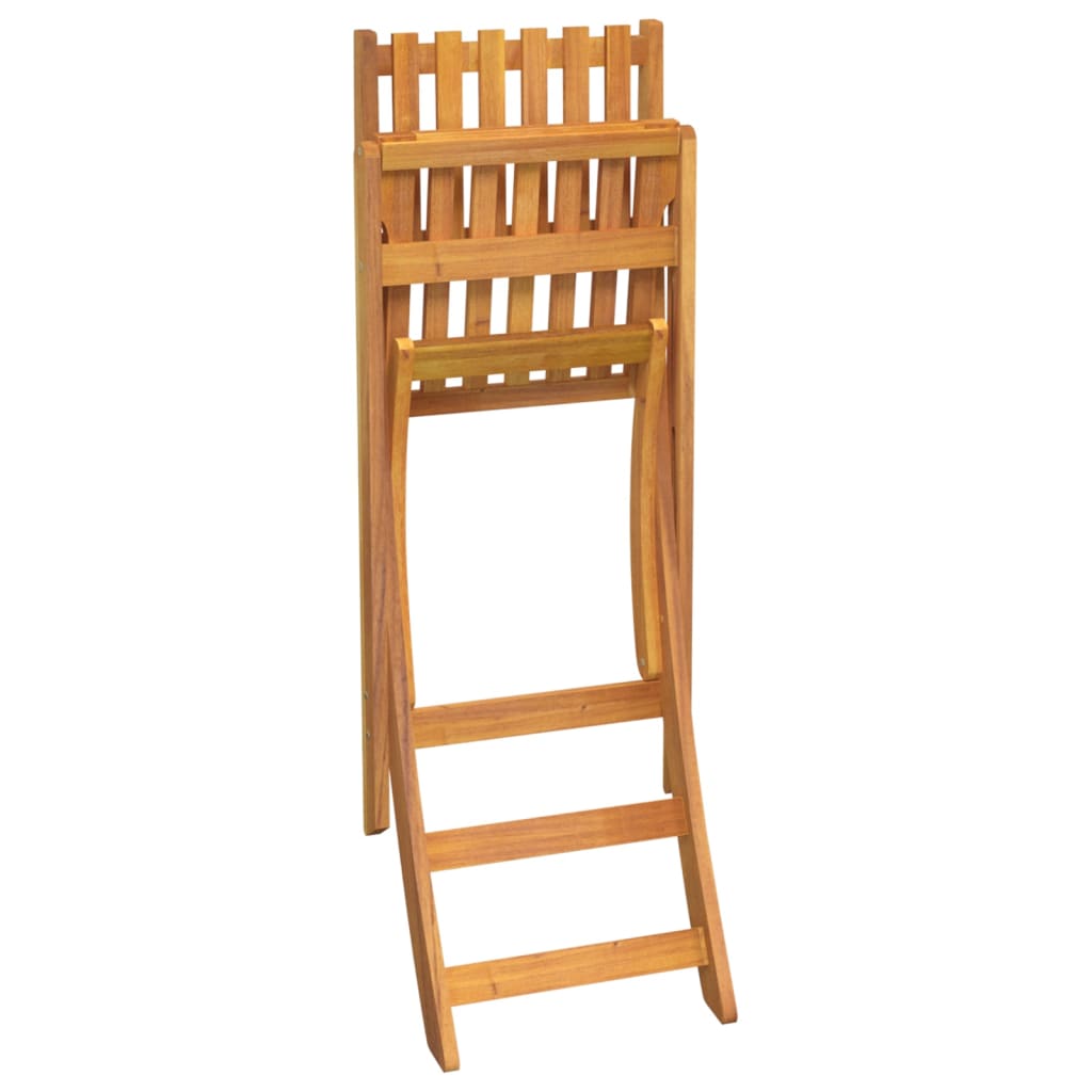 Vanjske barske stolice 2 kom. sklopivo puno bagremovo drvo - number 5.