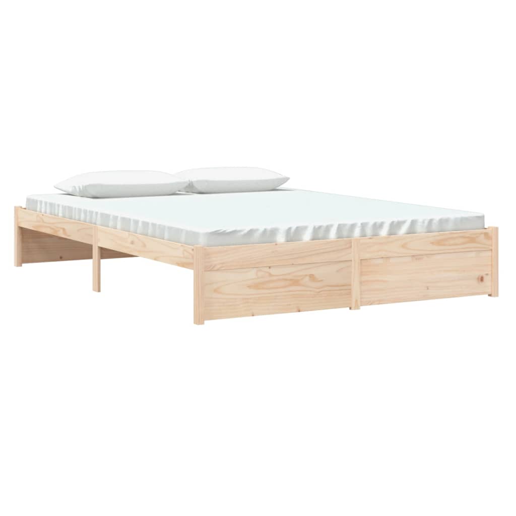 Bed frame solid wood - natural colored, 150 x 200 cm - number 3.