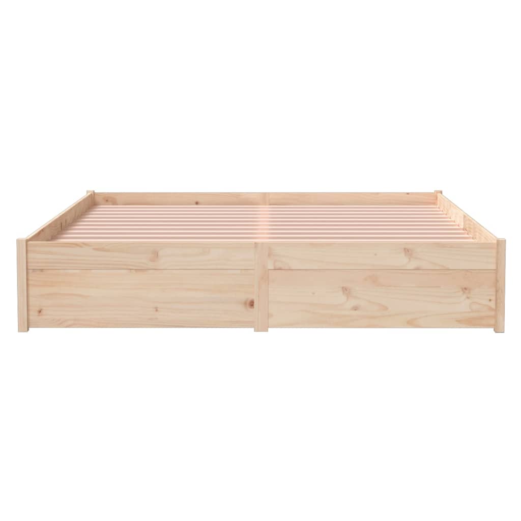 Bed frame solid wood - natural colored, 150 x 200 cm - number 5.