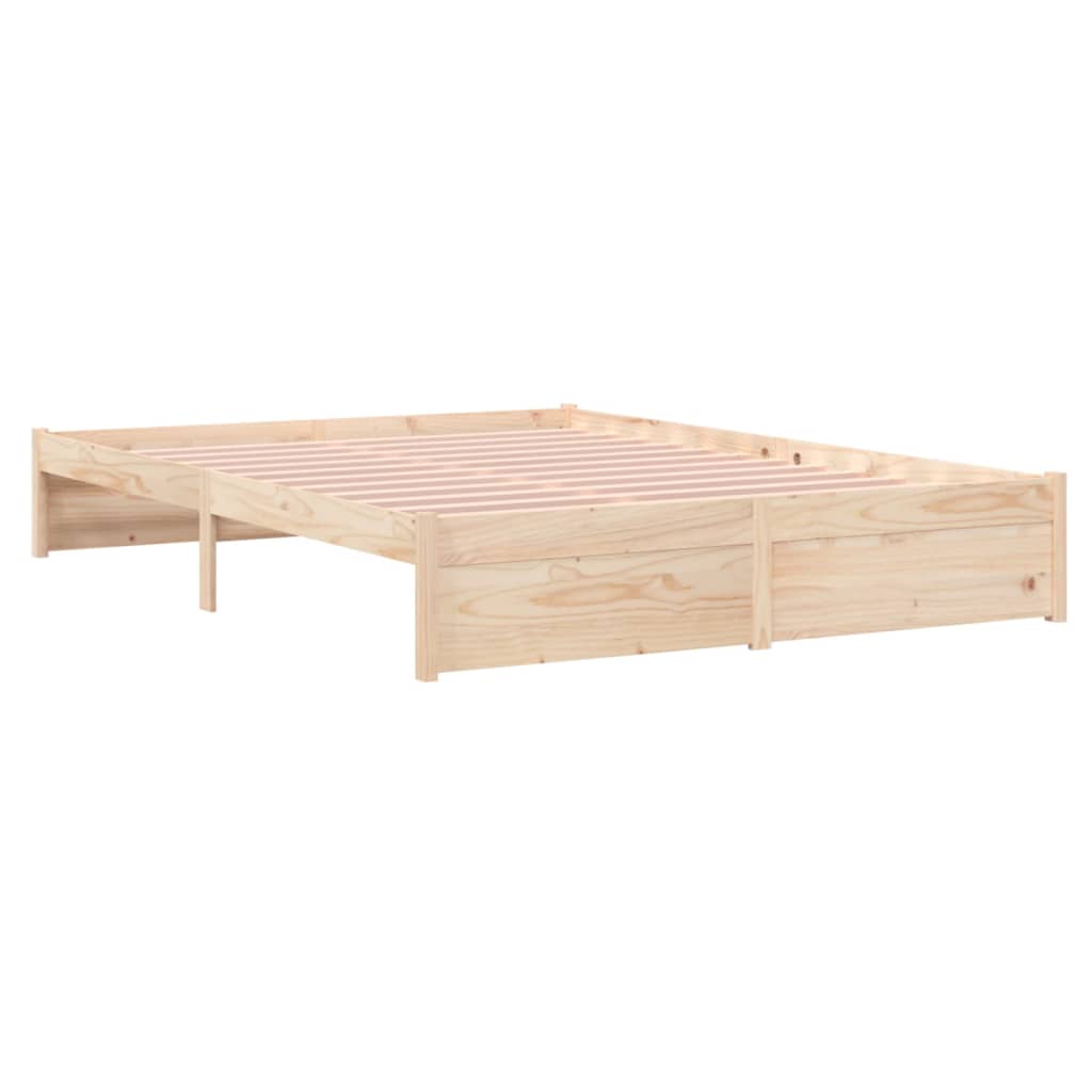 Bed frame solid wood - natural colored, 150 x 200 cm - number 4.