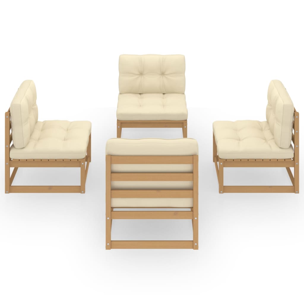 Hagesalongsett 4 deler med puter heltre furu - honningfarget, ja, 1 - number 3.