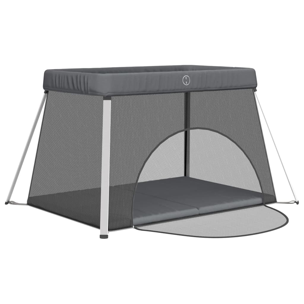 Ogradica s madracem lanena tkanina tamno siva - number 4.