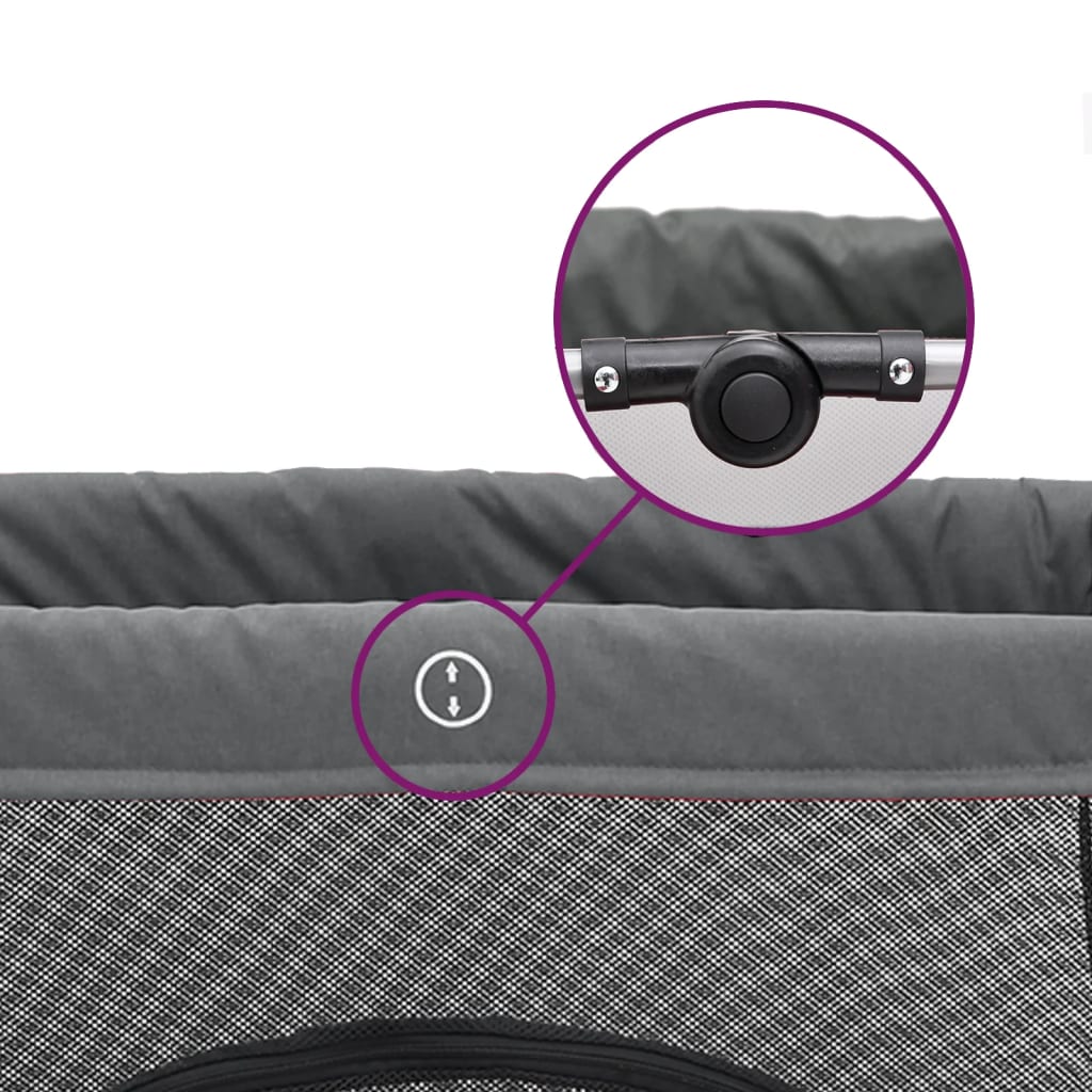 Ogradica s madracem lanena tkanina tamno siva - number 7.