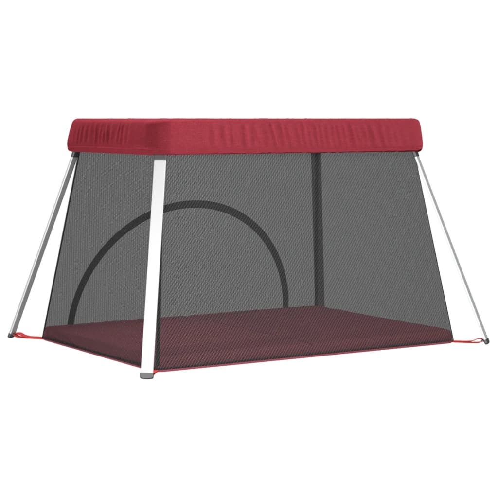 Ogradica za igranje s madracem lanena tkanina - crvena - number 6.