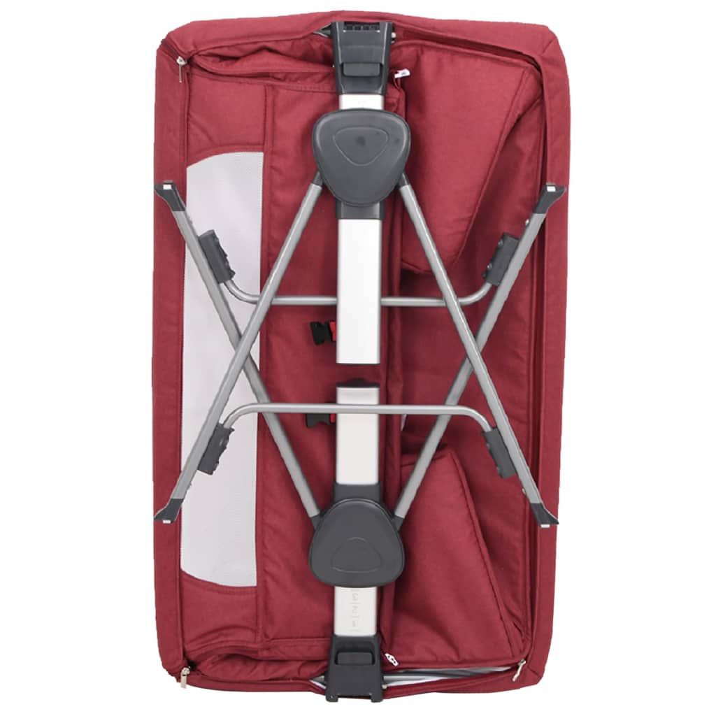 Babyseng med madras linnedstof - rød - number 9.