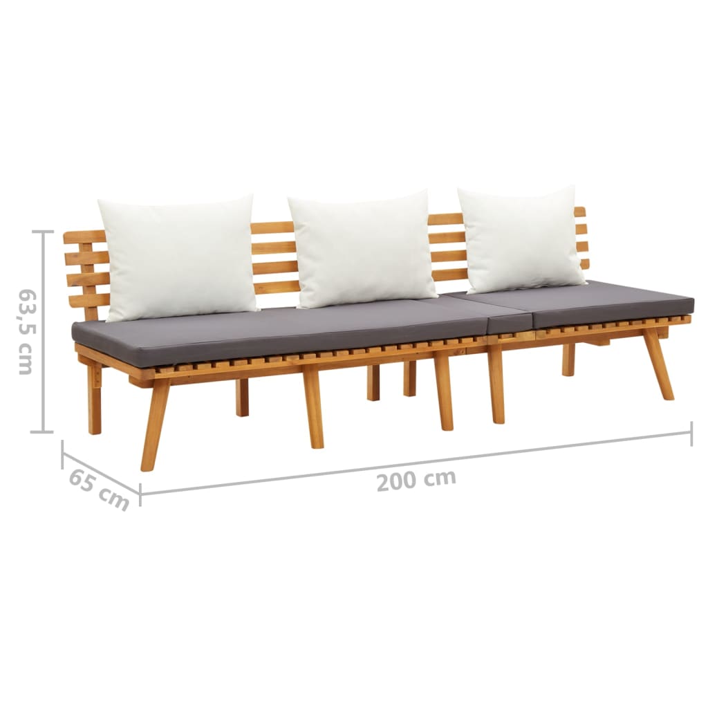 Daybed til haven 200x65 cm massivt akacietræ - number 10.