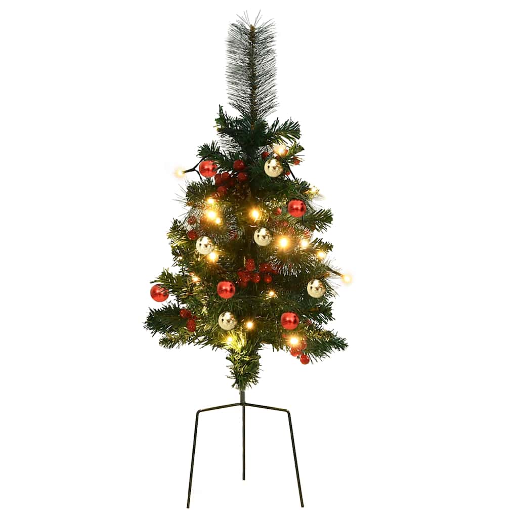 Artificial christmas trees with lights 2 pcs. for garden path 76 cm pvc - number 4.
