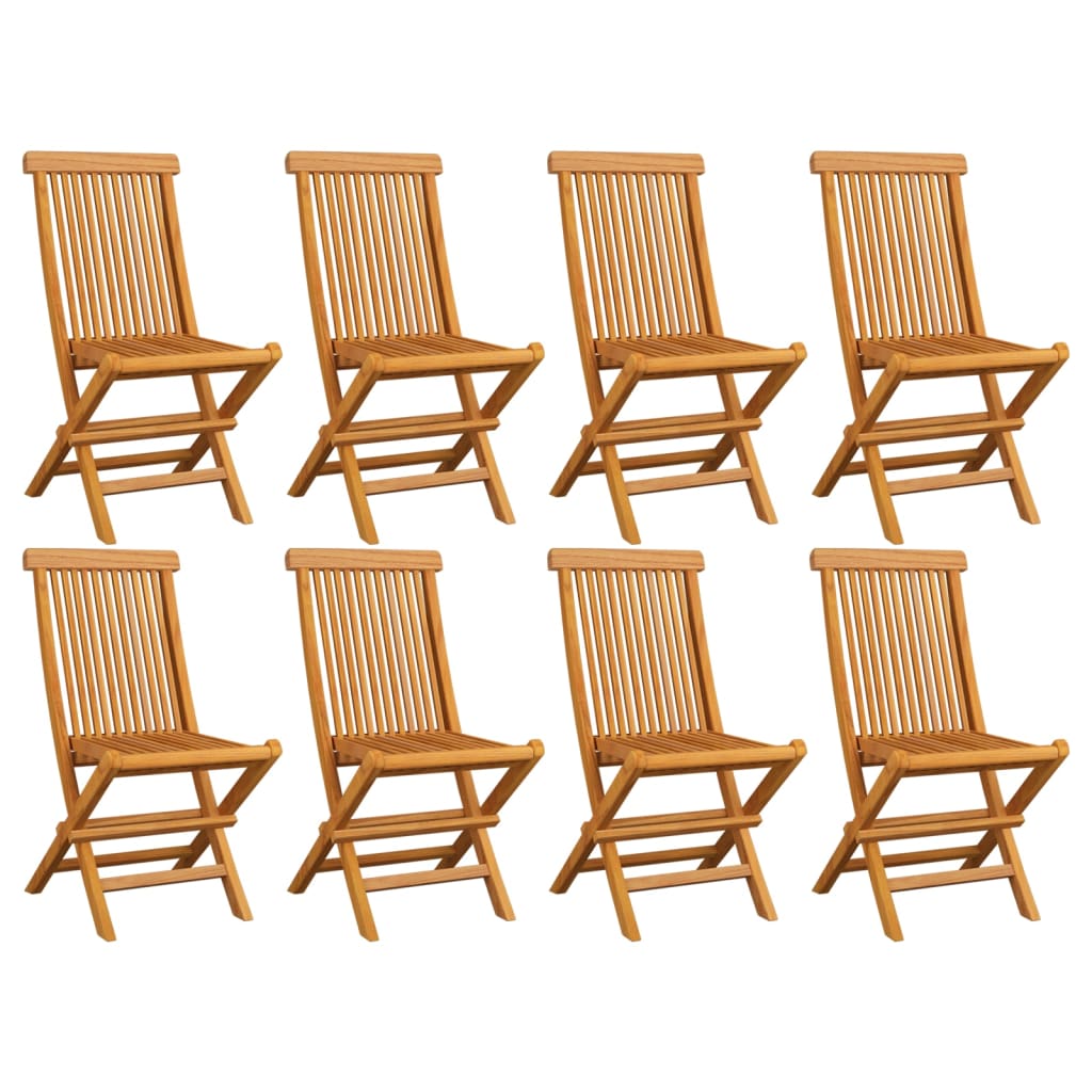 Havestole 8 stk. foldbare massivt teaktræ - number 1.