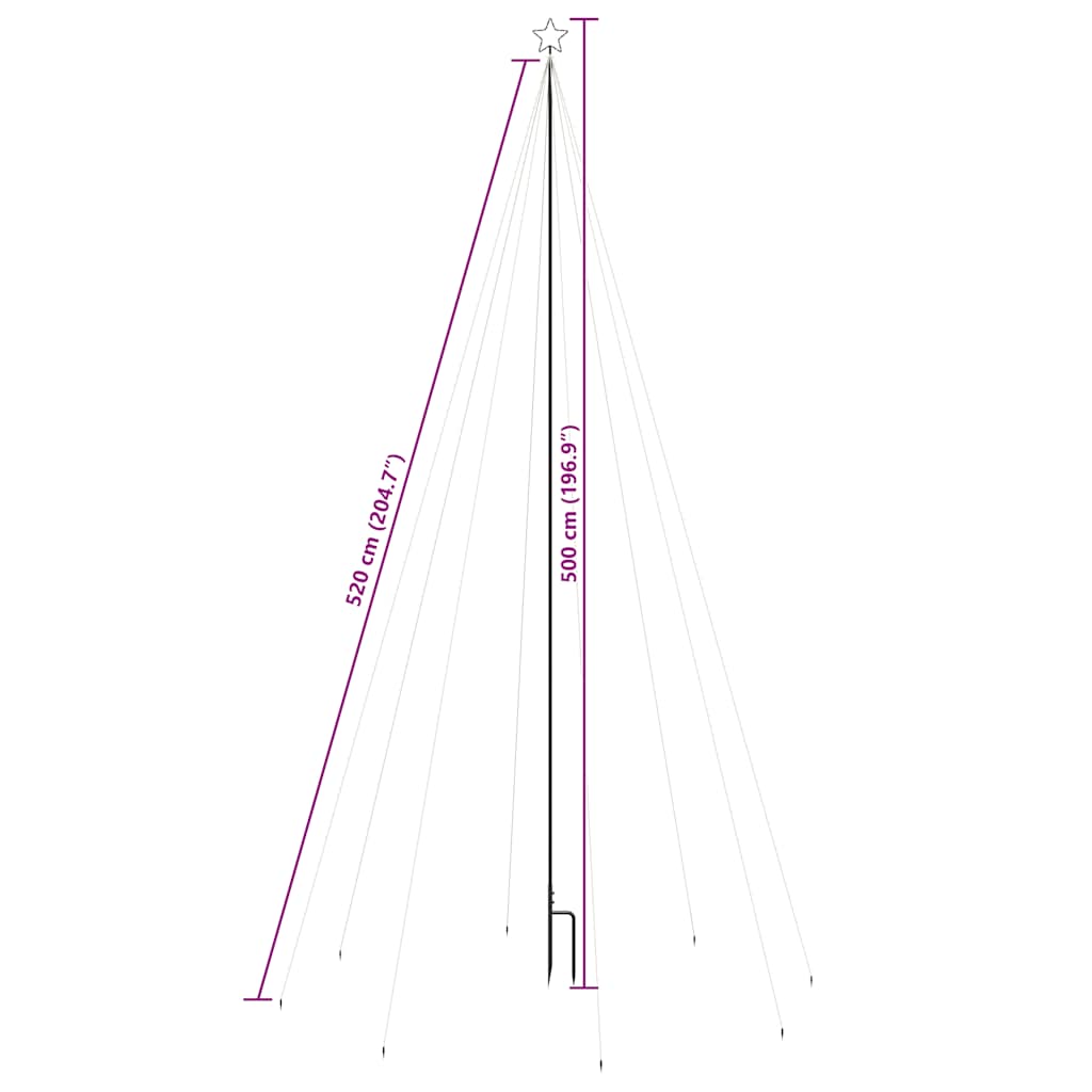 Illuminated christmas tree 5 m 800 leds indoor/outdoor blue light - blue, 500 x 160 cm, 1 - number 8.