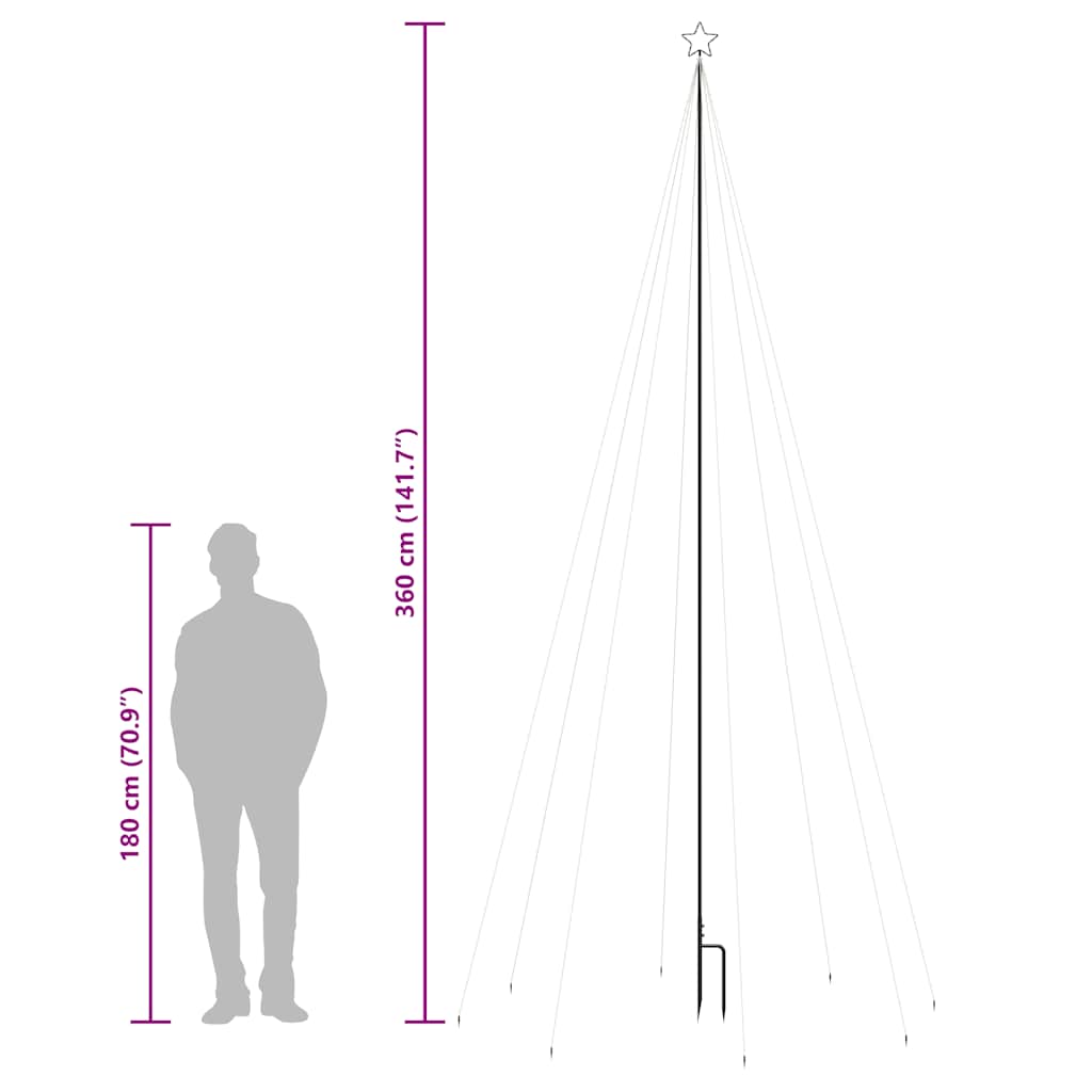 Luminous christmas tree 3.6 m 576 leds inside/outside blue light - number 7.