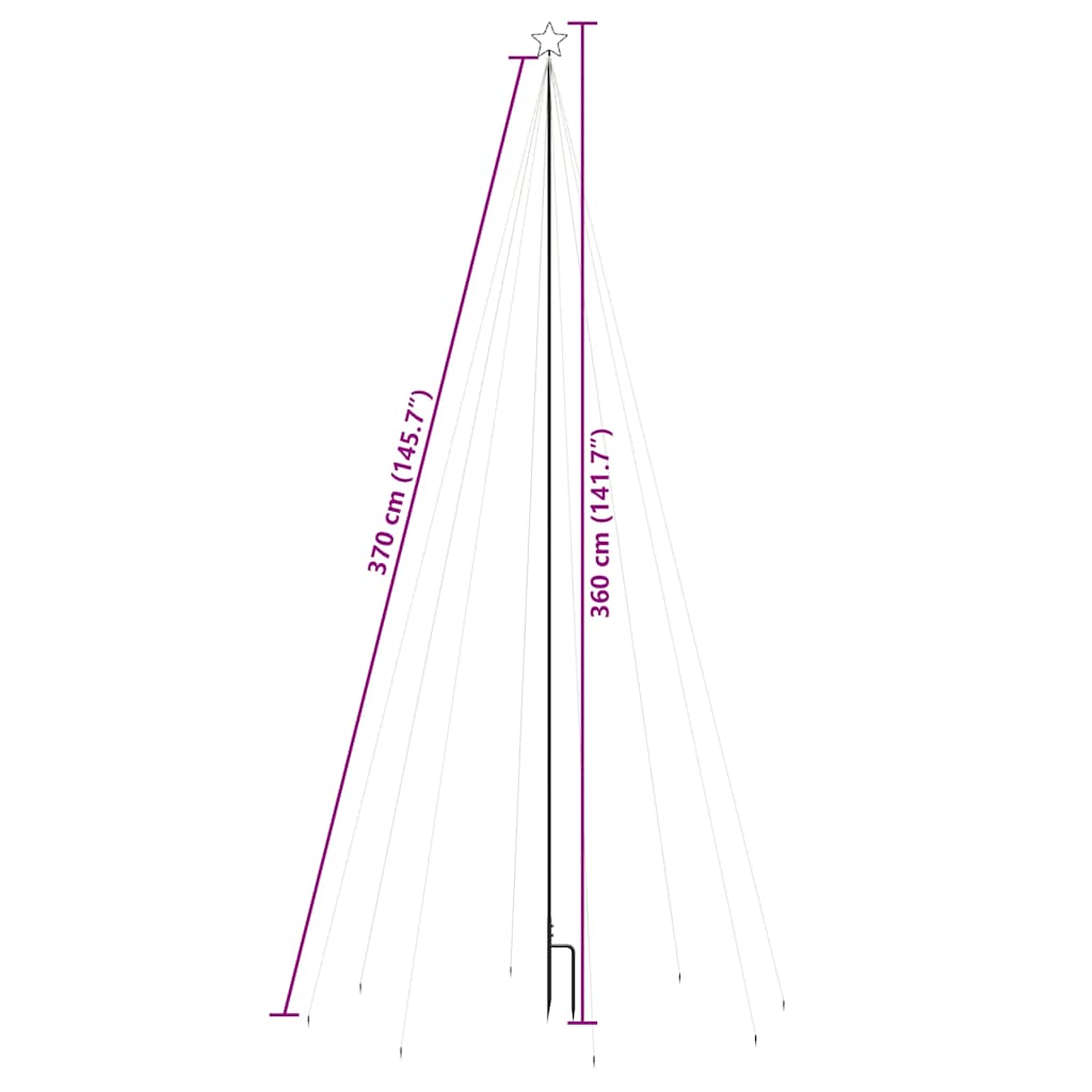 Luminous christmas tree 3.6 m 576 leds inside/outside blue light - number 8.