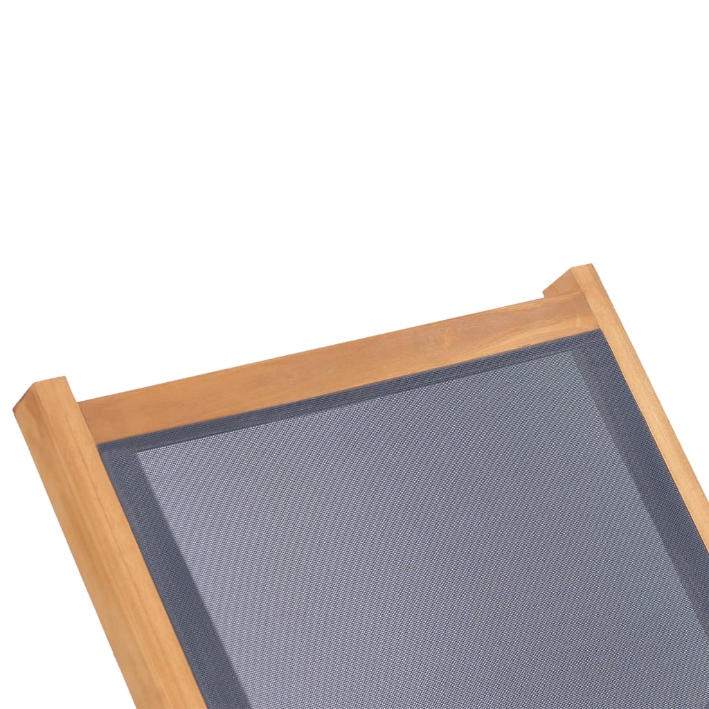 Foldbare liggestole m. hjul 2 stk. massivt teaktræ og textilene - number 8.