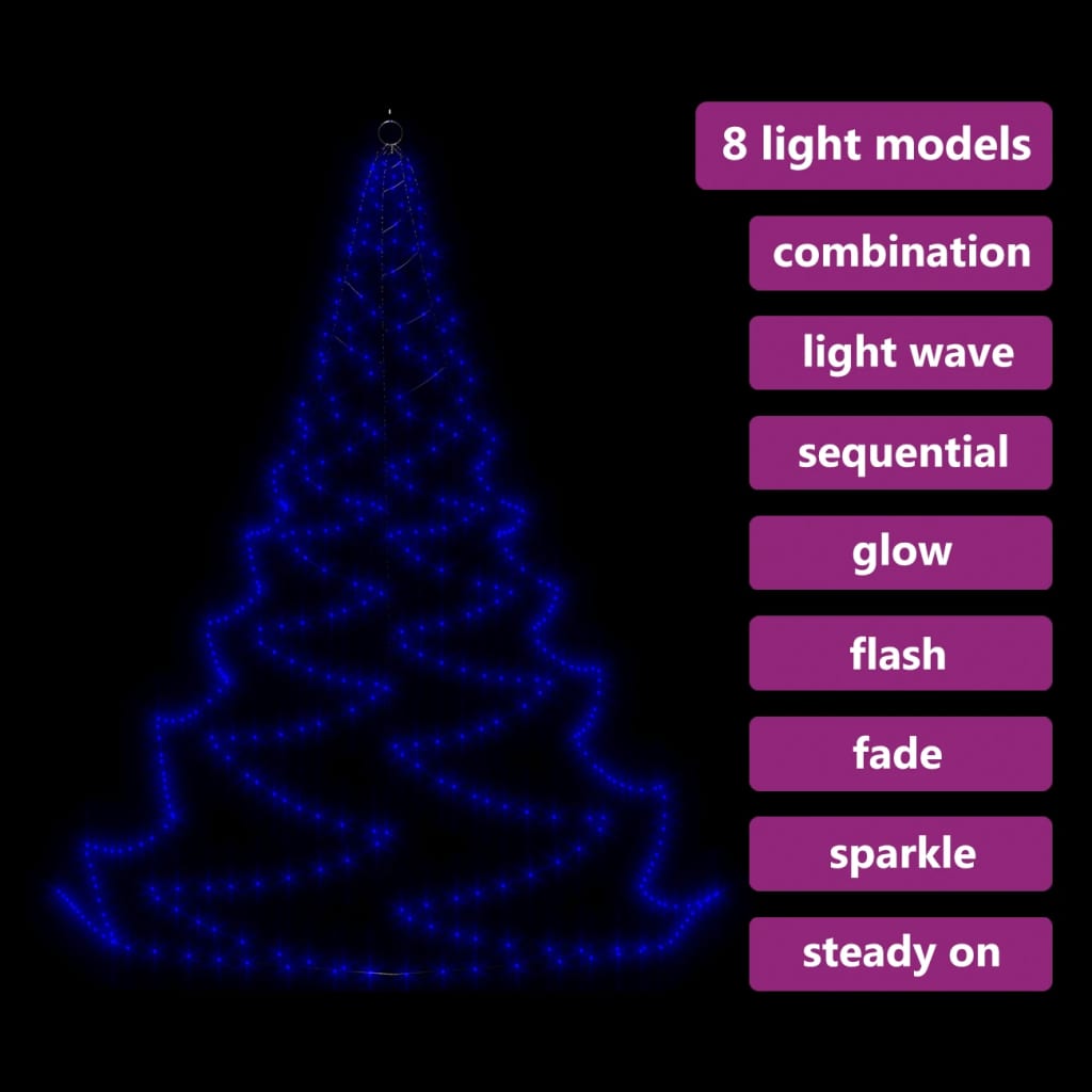 Sapin de noël led pour mur avec crochet en métal led'er 5 m - bleu, 1 720 - number 6.