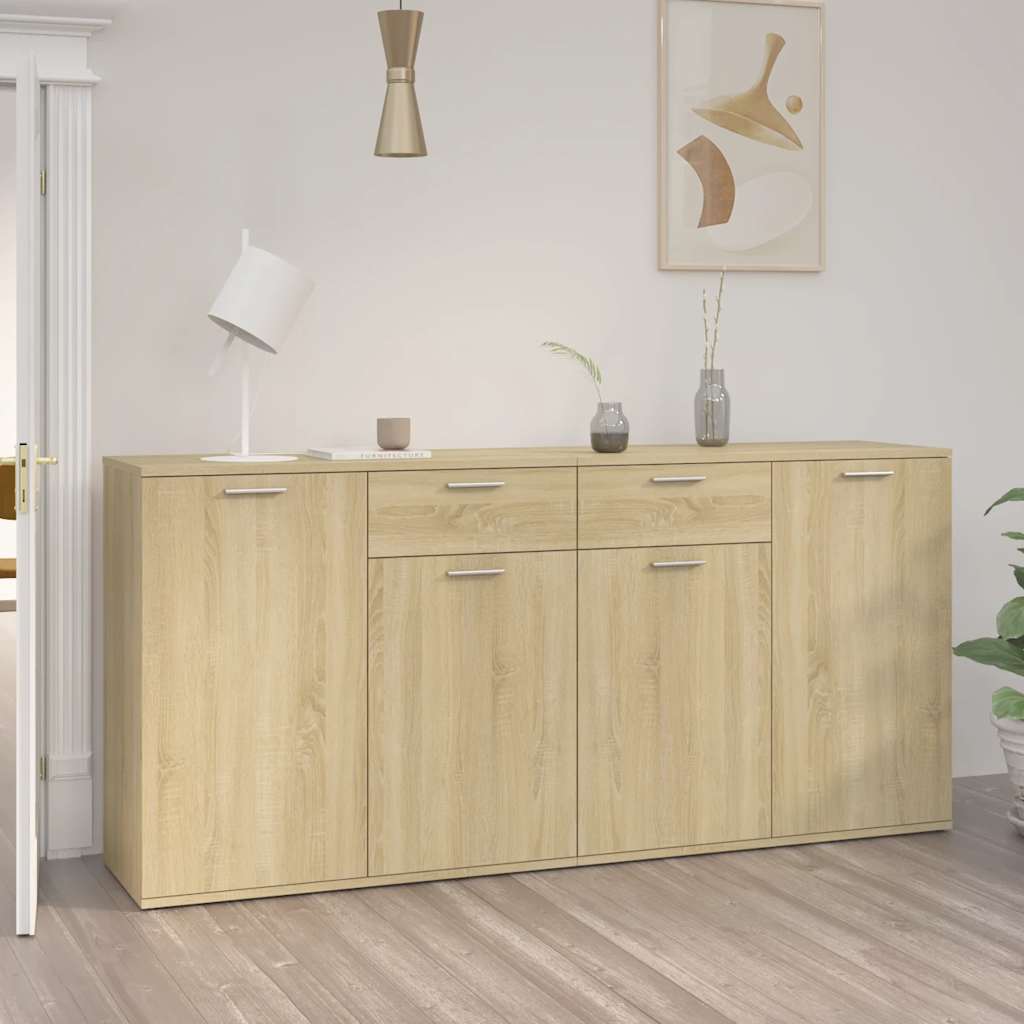 Buffet en bois contrecollé - chêne sonoma, 160 x 36 x 75 cm, 1 - number 4.