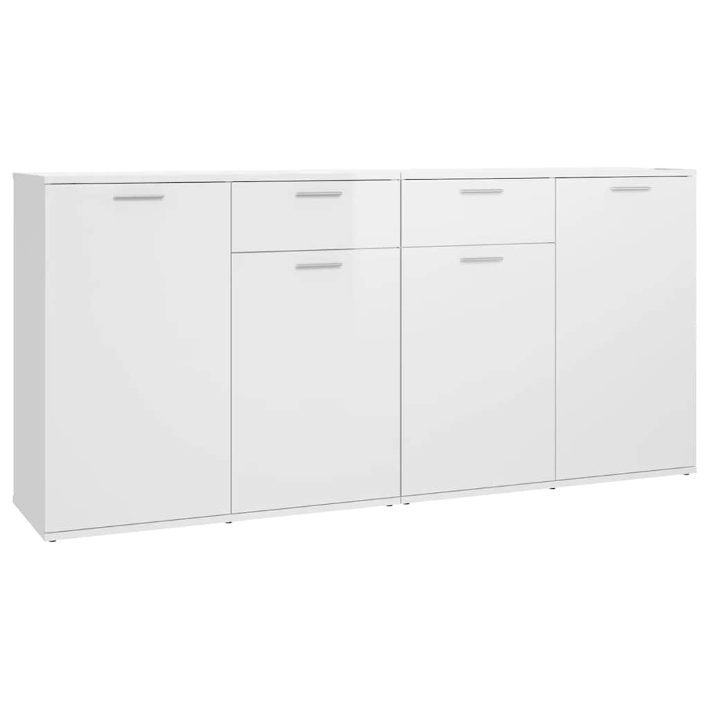 Skänk 160x36x75 cm konstruerat trä vit högglans - number 2.