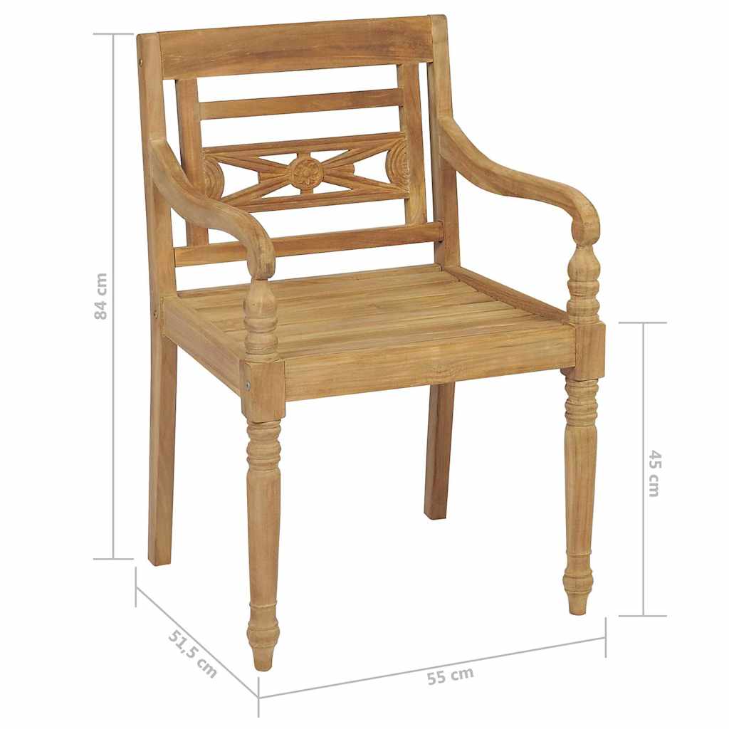 Sedie batavia pz. legno massello di teak - 6, 1 - number 6.