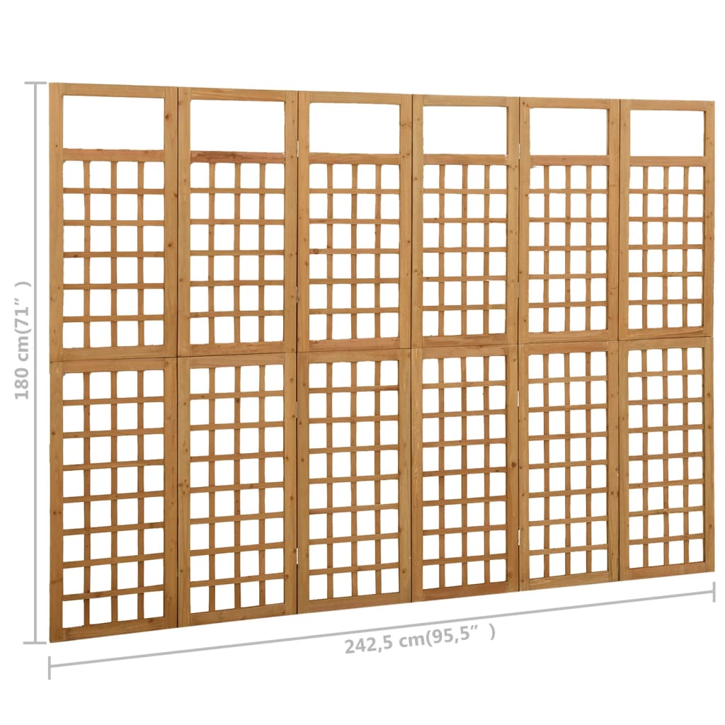 6-panels romdeler/espalier 242,5x180 cm massiv grantre - number 6.