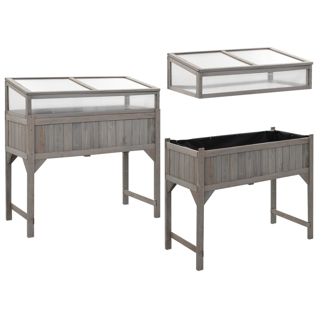 Povišena gredica sa plastenikom 110x54x120 cm puna smreka - number 4.