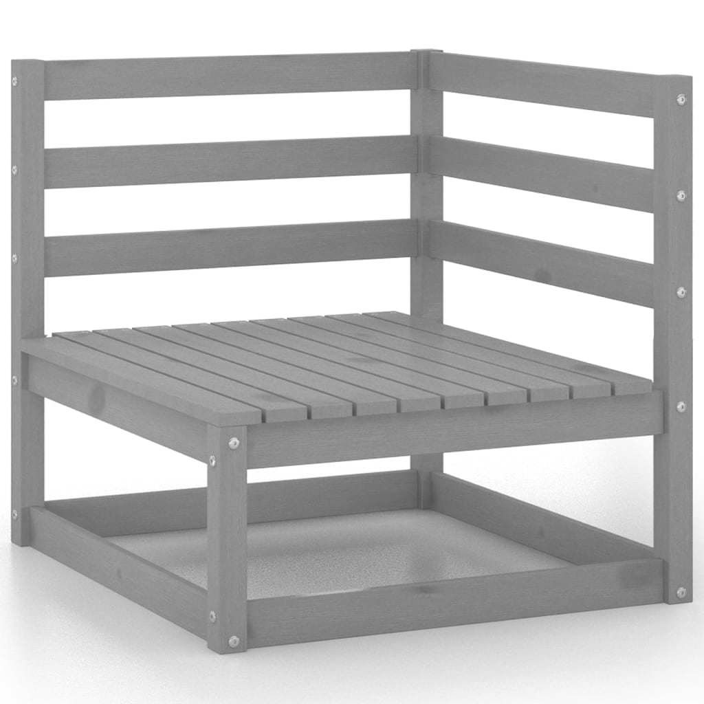 Loungesæt til haven 5 dele massivt fyrretræ - grå, nej, 1-1 - number 4.