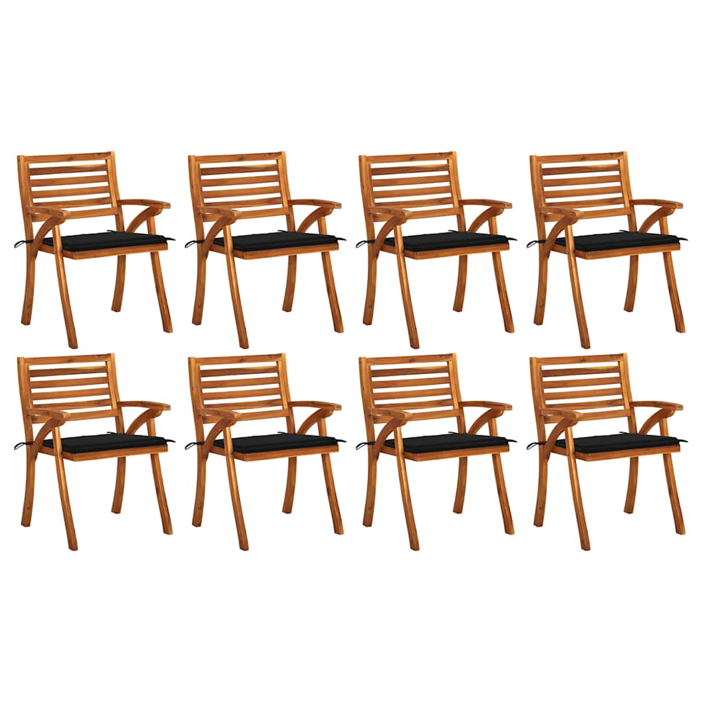 Sedie da giardino pc. con cuscini in legno massello di acacia - rosso a scacchi, 4 - number 1.