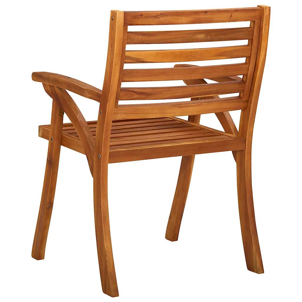Sedie da giardino pc. con cuscini in legno massello di acacia - rosso a scacchi, 4 - number 8.