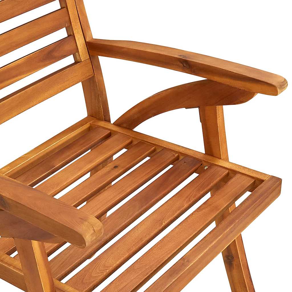 Sedie da giardino pc. con cuscini in legno massello di acacia - rosso a scacchi, 4 - number 9.