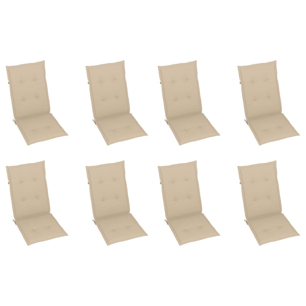 Sklopive vrtne stolice s jastucima kom. puno bagremovo drvo - bež, 120 x 50 x 3 cm, 8 - number 6.