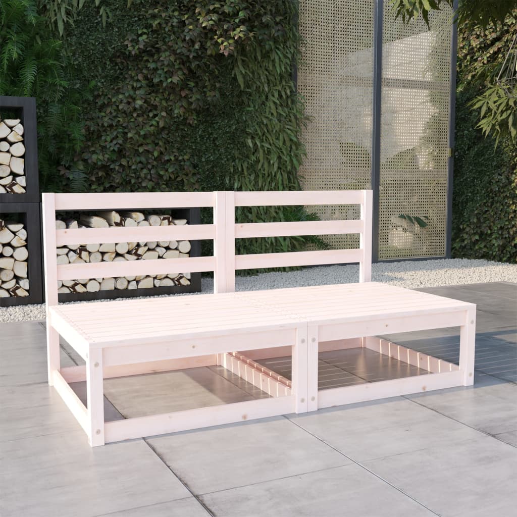 2-personers havesofa massivt fyrretræ - hvid, 1 - number 1.