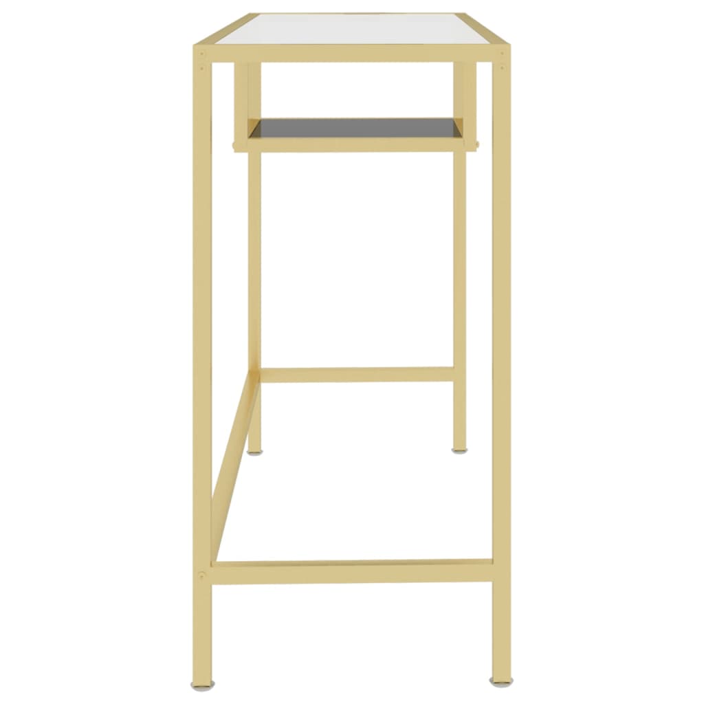 Computerbord 100x36x74 cm hærdet glas transparent - transparent og sort - number 4.