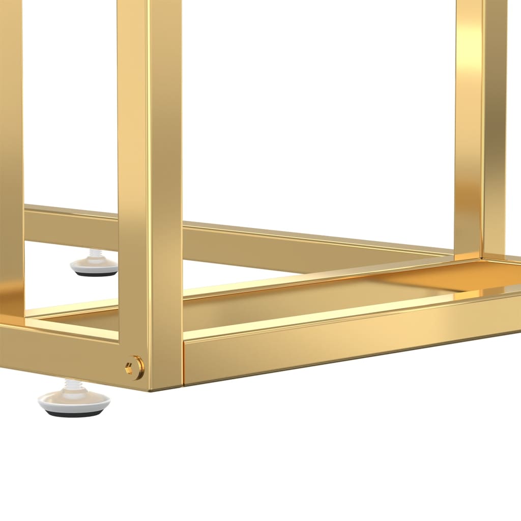 Stolik pomocniczy 50x35x65 cm szkło hartowane czarne - w kolorze złotym i czarnym, 1 - number 6.