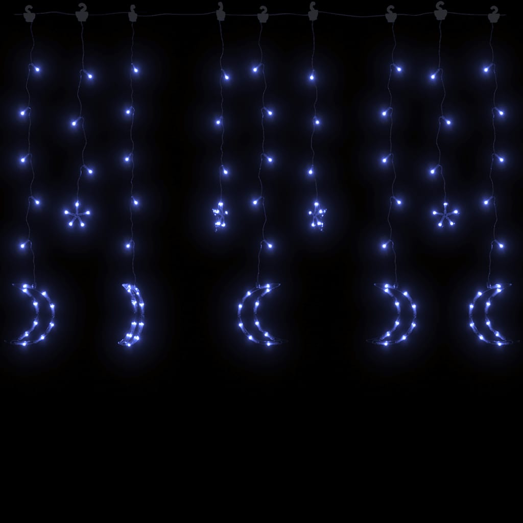Light chain with stars + moons 345 leds remote control - blue, 345 led, 1, x - number 3.