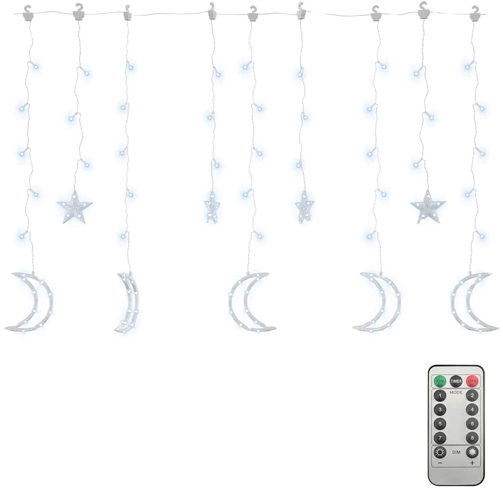 Fairy lights star and moon light chains 345 leds cold white - number 2.