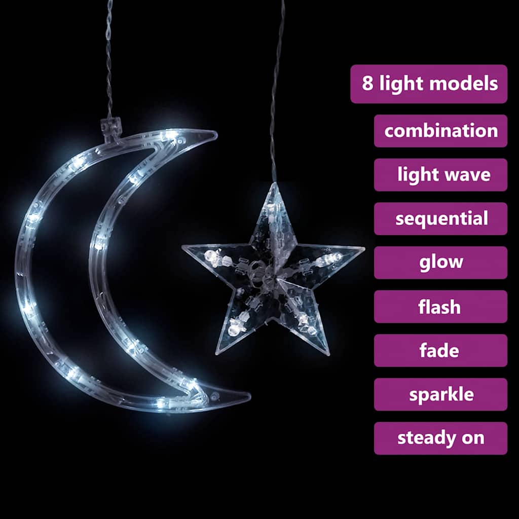 Fairy lights star and moon light chains 345 leds cold white - number 4.
