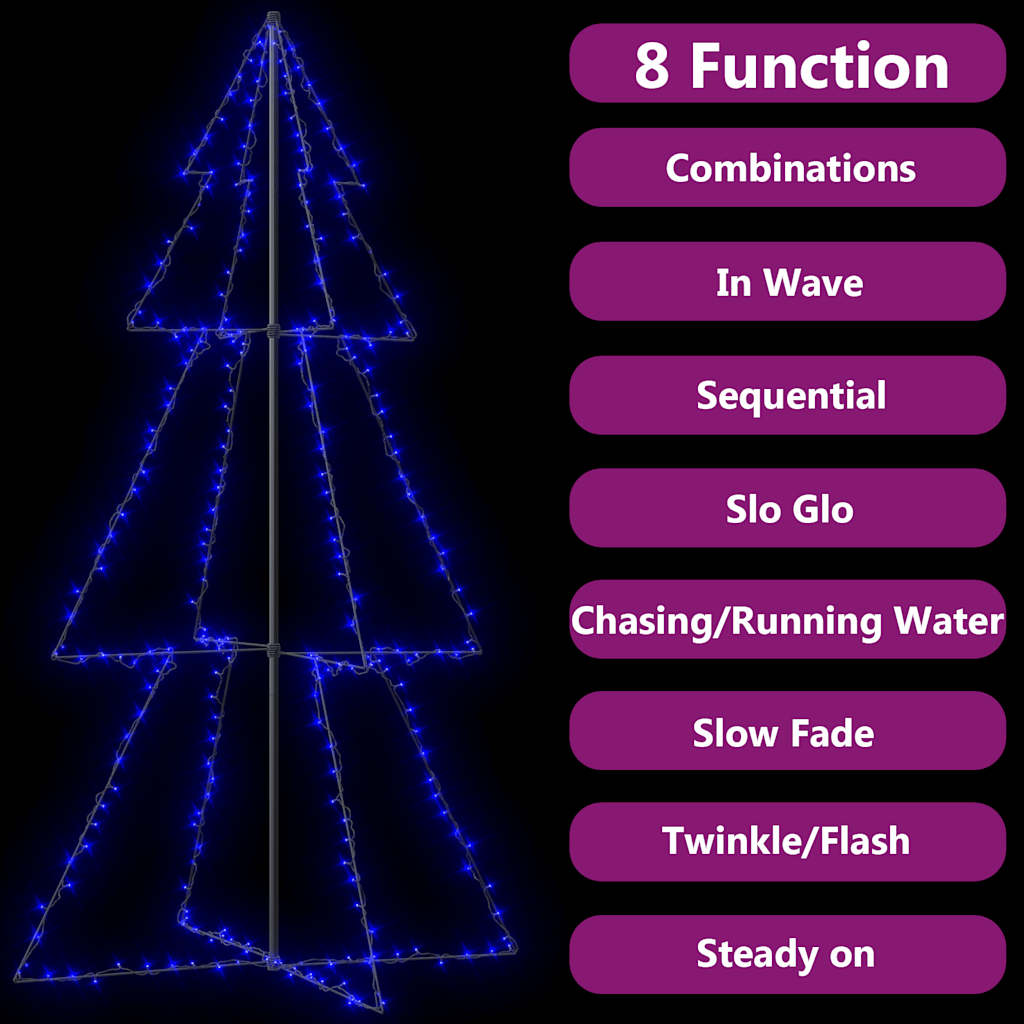 Luminous christmas tree 120x220 cm 300 leds indoor/outdoor - blue, 220 x 120 cm, 1 - number 3.