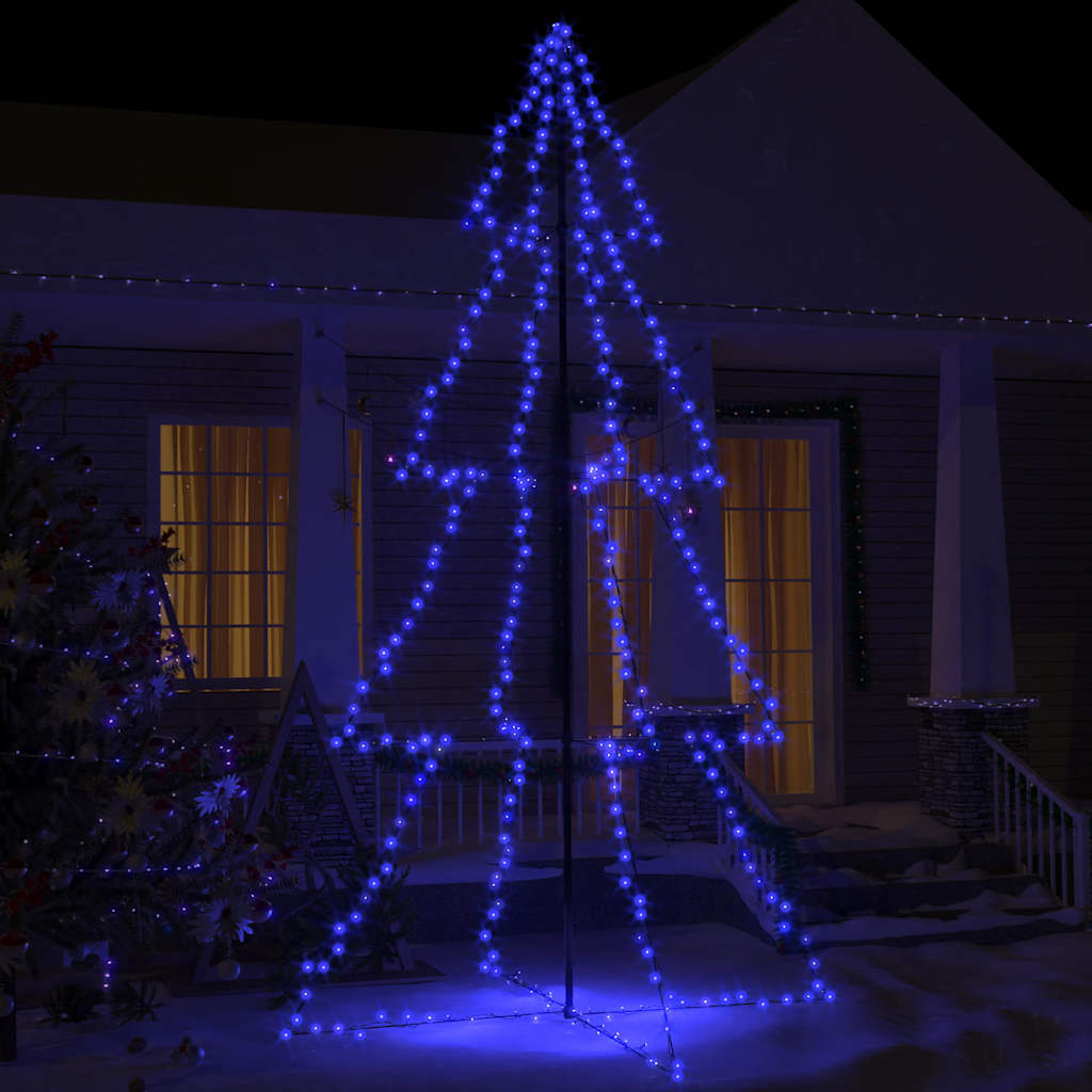Luminous christmas tree 143x250 cm 360 leds indoor/outdoor - blue, 250 x 143 cm, 1 - number 1.