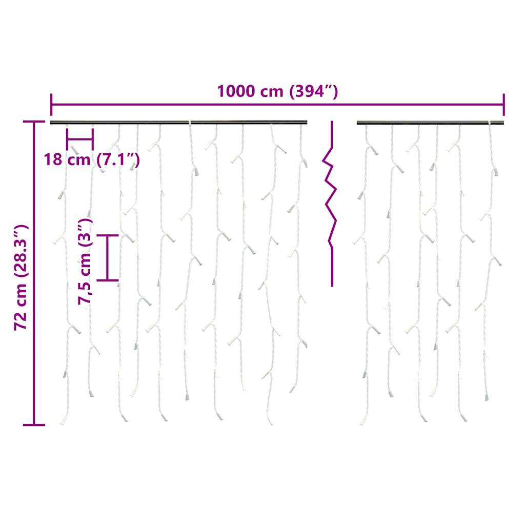 Led light curtain 10 m 400 leds 8 functions colorful light - number 5.