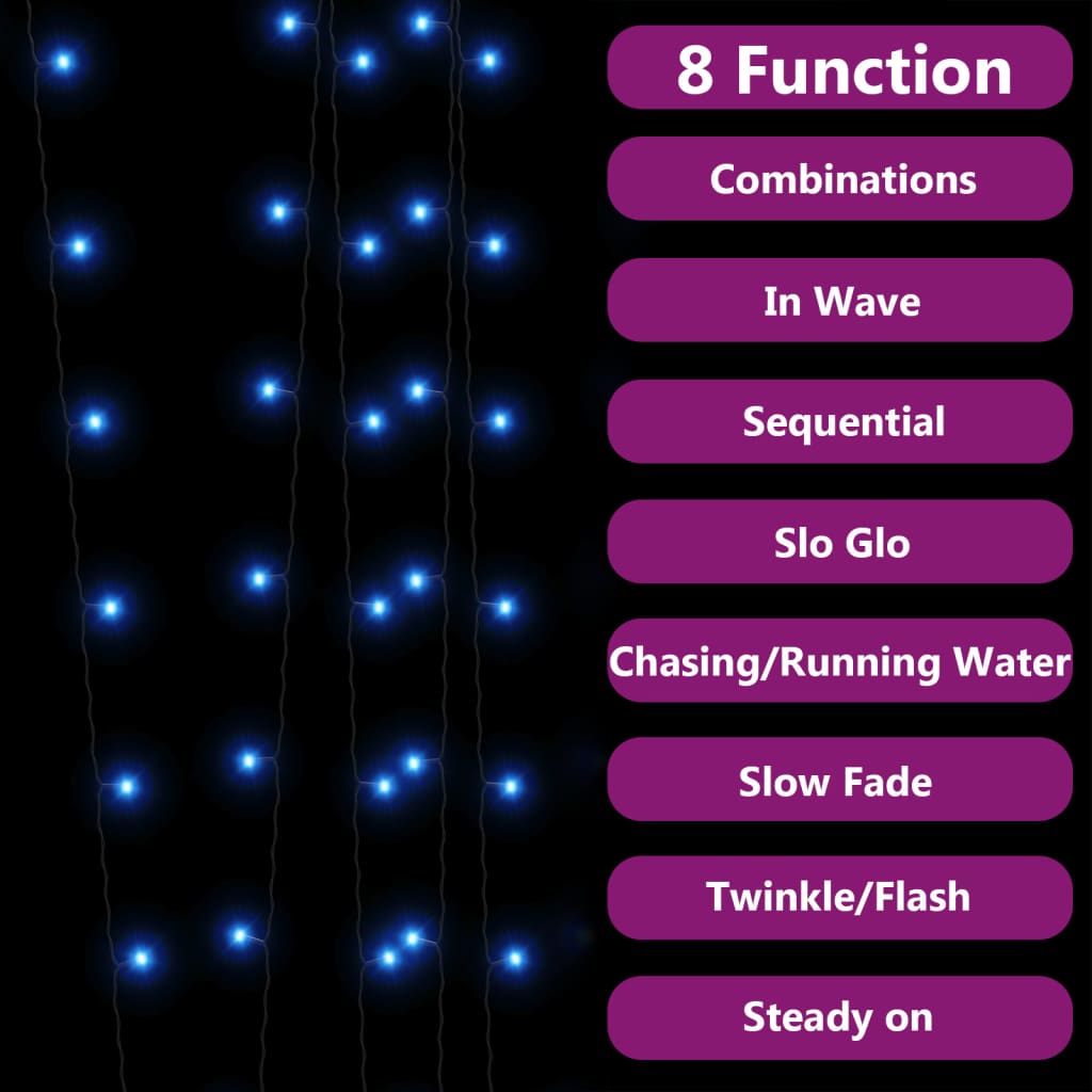 Lyskæder stk. 2x200 led inde/ude soldrevet - blå, 2, 1 - number 4.