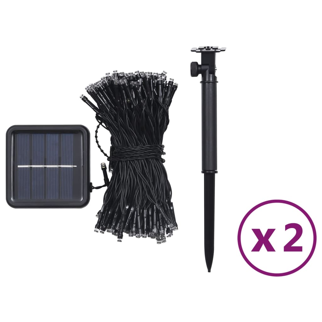 Lyskæder stk. 2x200 led inde/ude soldrevet - blå, 2, 1 - number 7.