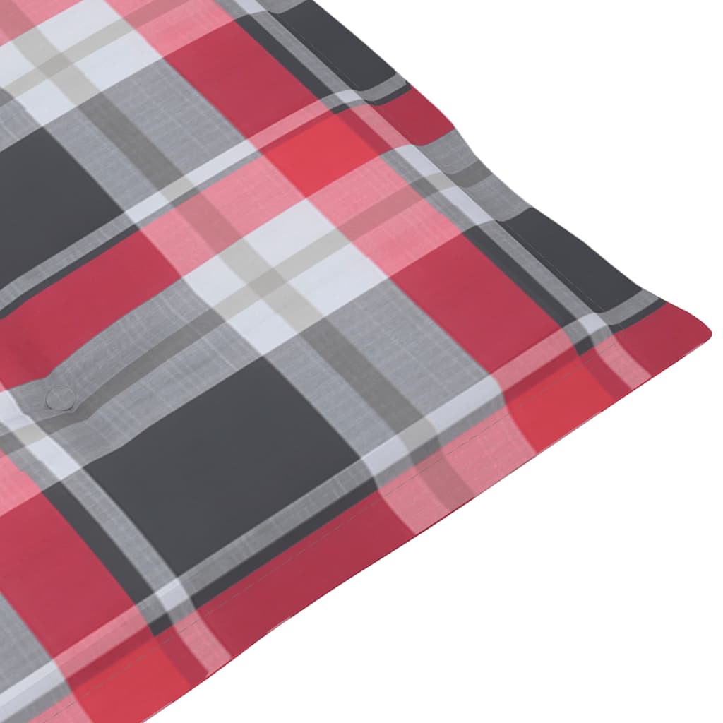 Fotele ogrodowe szt z poduszkami lite drewno tekowe - kratka czerwona, 8, 1 - number 9.