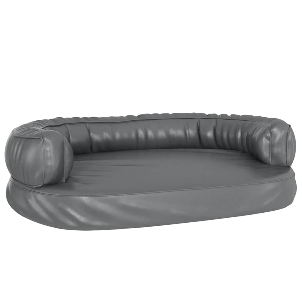 Lit ergonomique pour chien en mousse et cuir artificiel - gris, 75 x 53 cm - number 2.