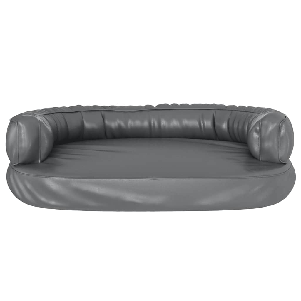 Lit ergonomique pour chien en mousse et cuir artificiel - gris, 75 x 53 cm - number 4.