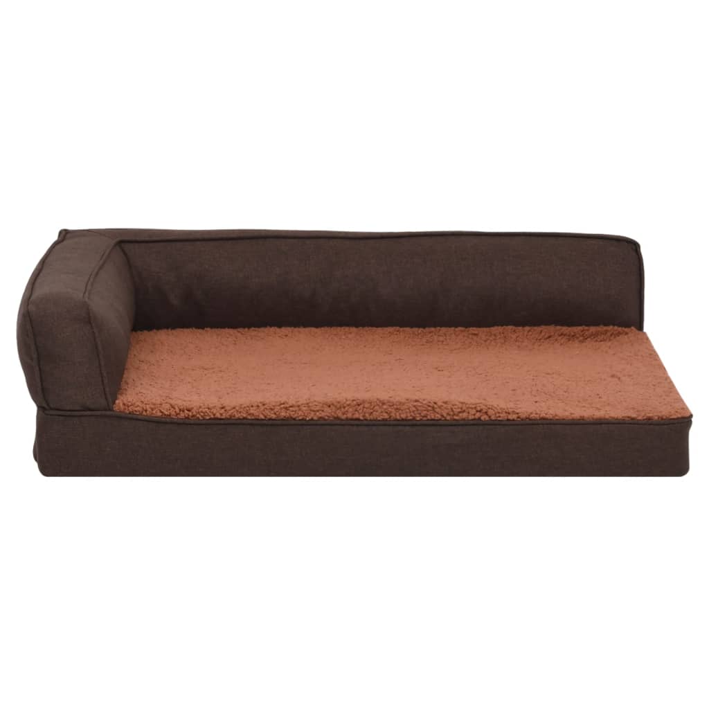Lit ergonomique pour chien aspect lin polaire - marron, 60 x 42 cm - number 3.