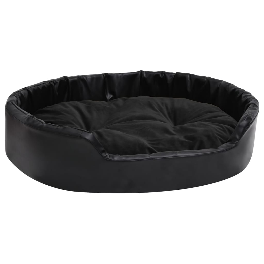 Panier pour chien en peluche et simili cuir - noir, 90 x 79 x 20 cm - number 2.