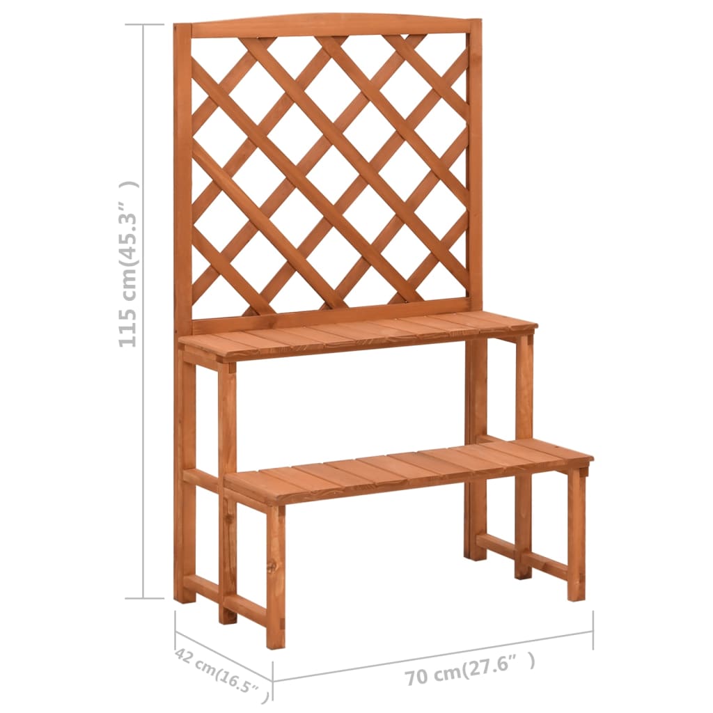 Plant stand with trellis 70x42x115 cm solid spruce wood - number 6.