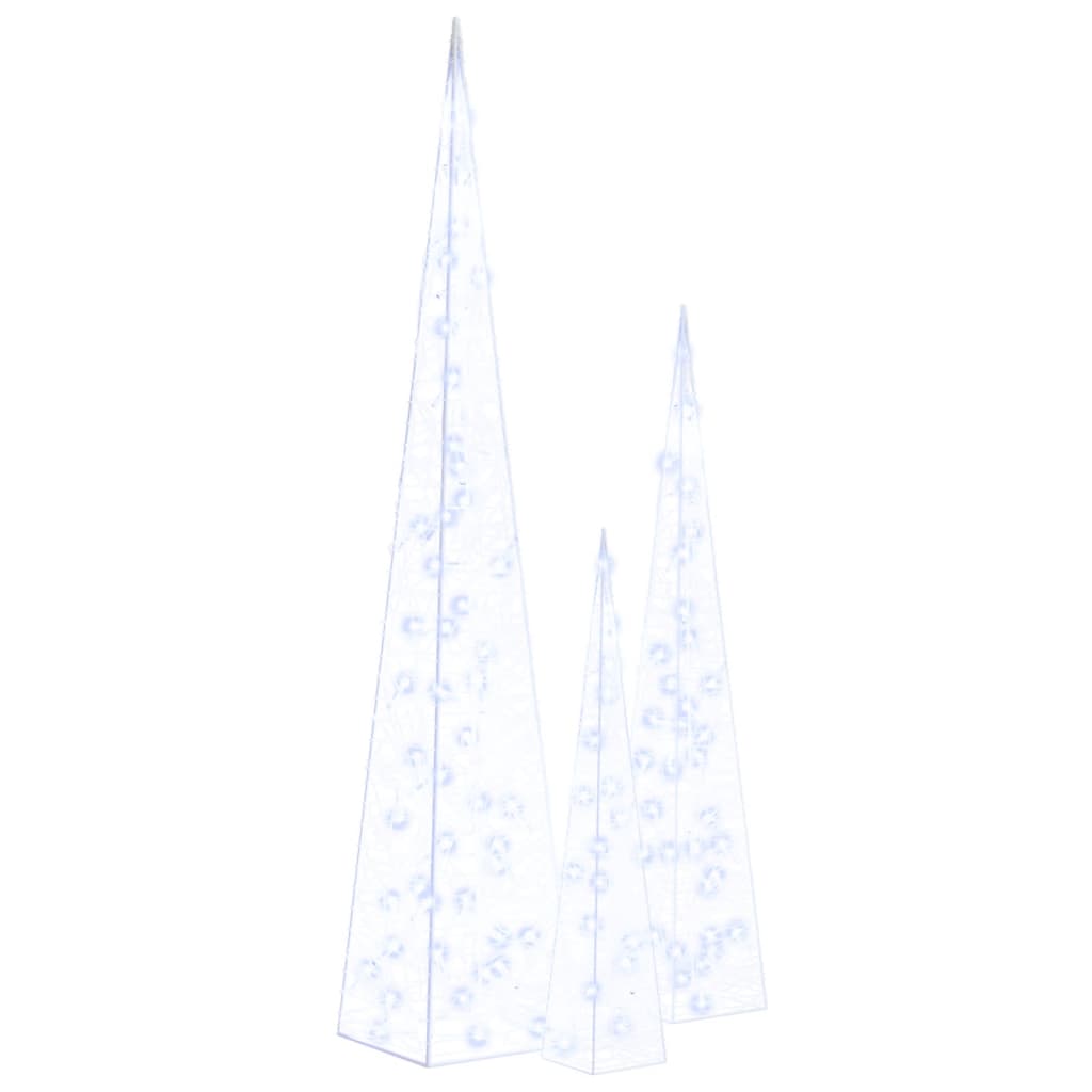 Dekorativt led-lyskeglesæt akryl - blå, 60/90/120 cm, 1, med usb - number 2.